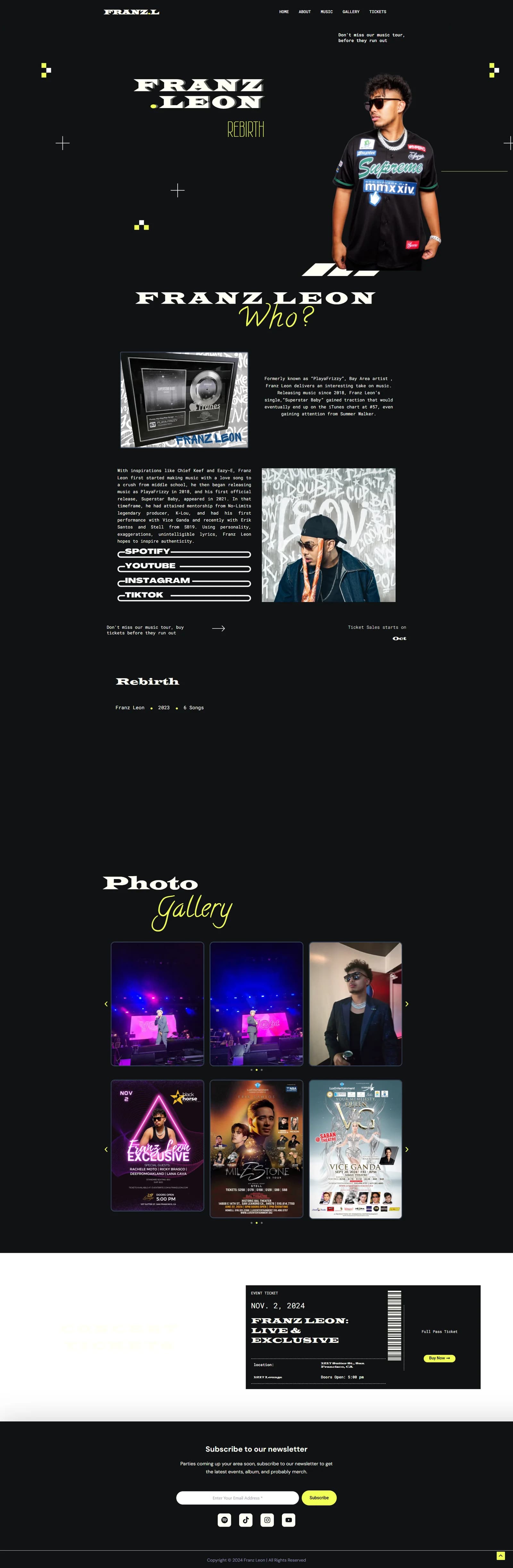 Home page of the Franzleon website