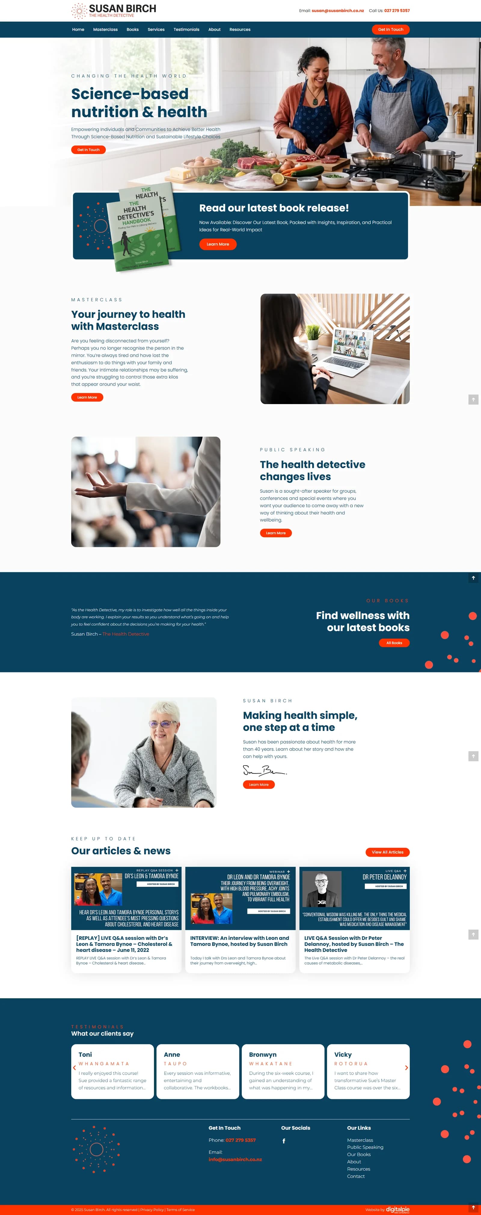 Home page of the Susan Birch website